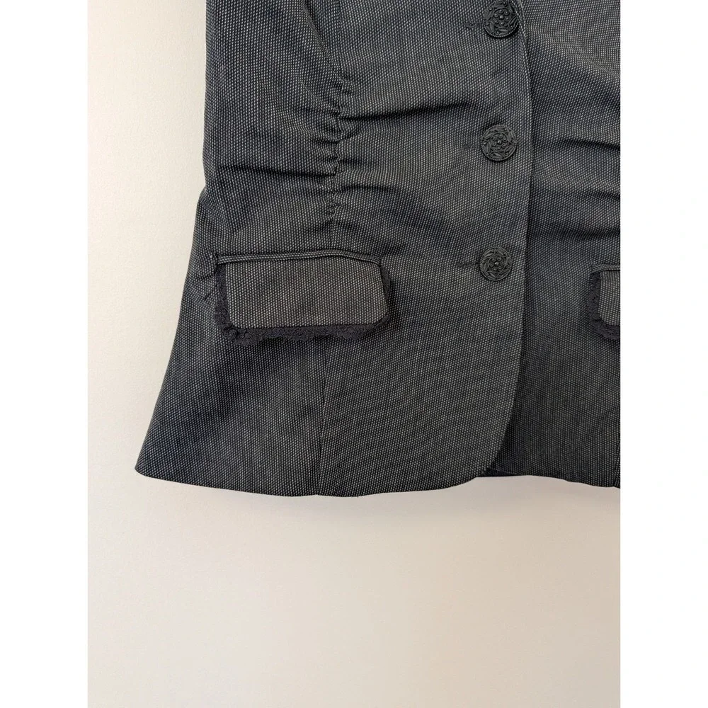 Y2k Maurices Black Fitted Ruched Blazer Office Siren‎ Alice Cullen Women's S
